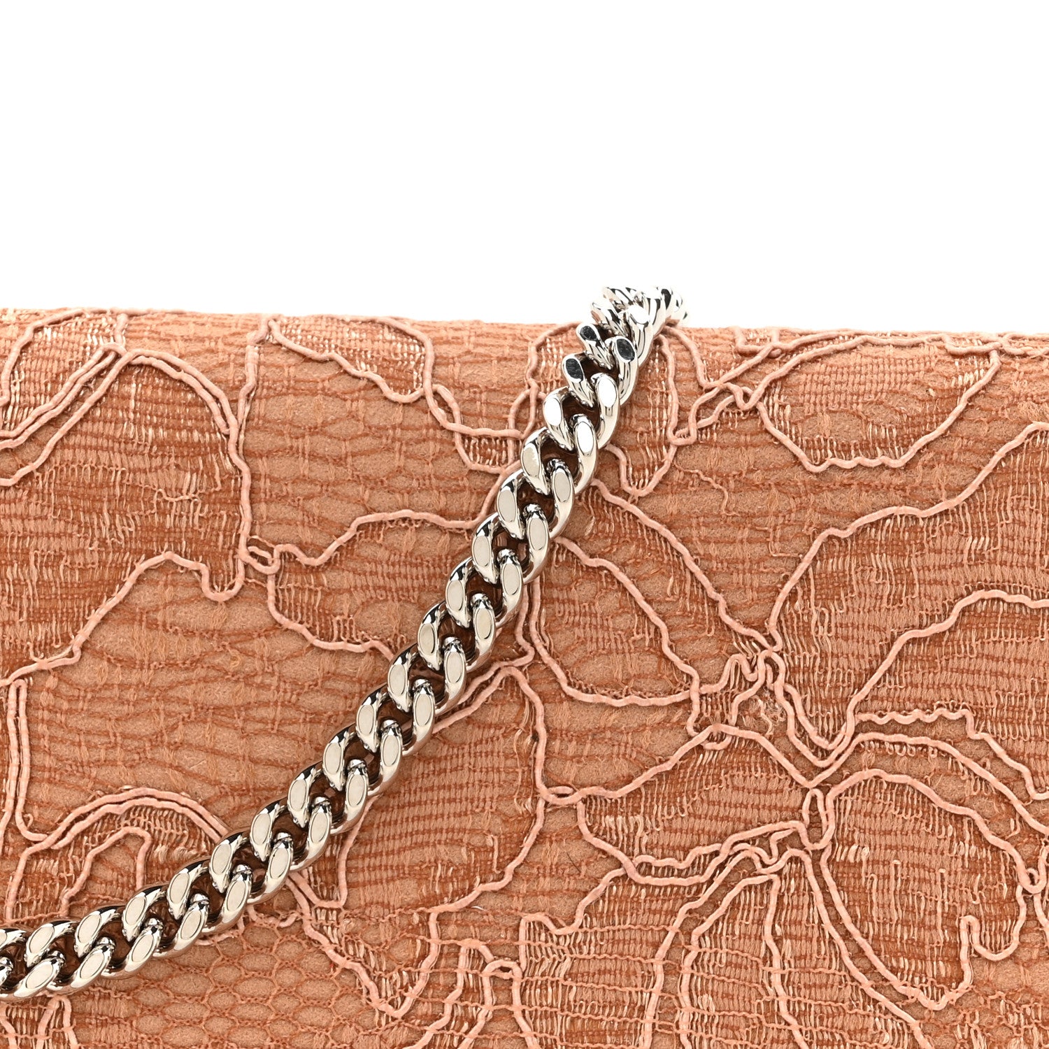 Jimmy Choo Lace Milla Wallet on Chain Powder Pink 7 of 11
