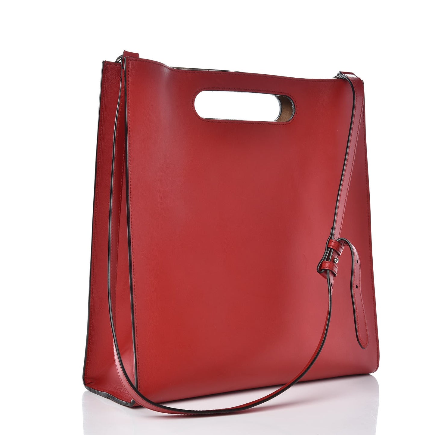 Calfskin Embossed Medium XL Tote Red