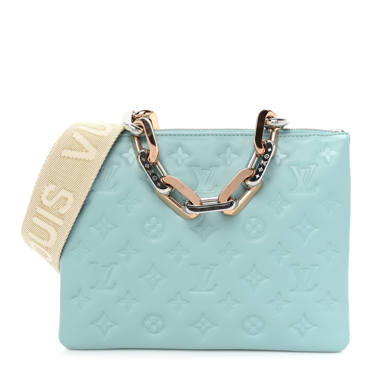Louis Vuitton Lambskin Embossed Monogram Coussin PM Bleu 1 of 10