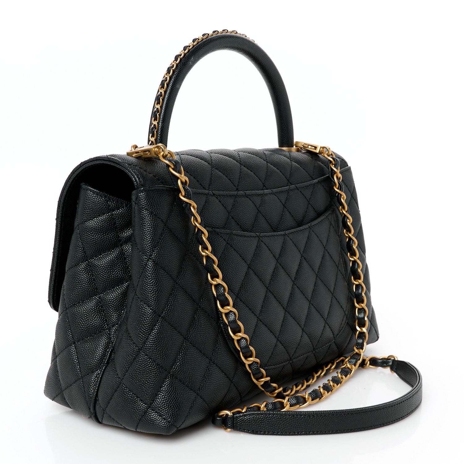 Chanel Caviar Quilted Small Coco Chain Handle Flap Black 3 of 12