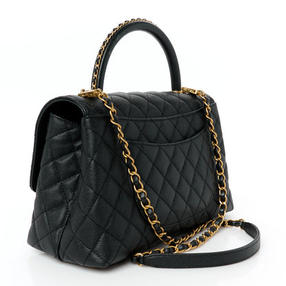 Chanel Caviar Quilted Small Coco Chain Handle Flap Black 3 of 12