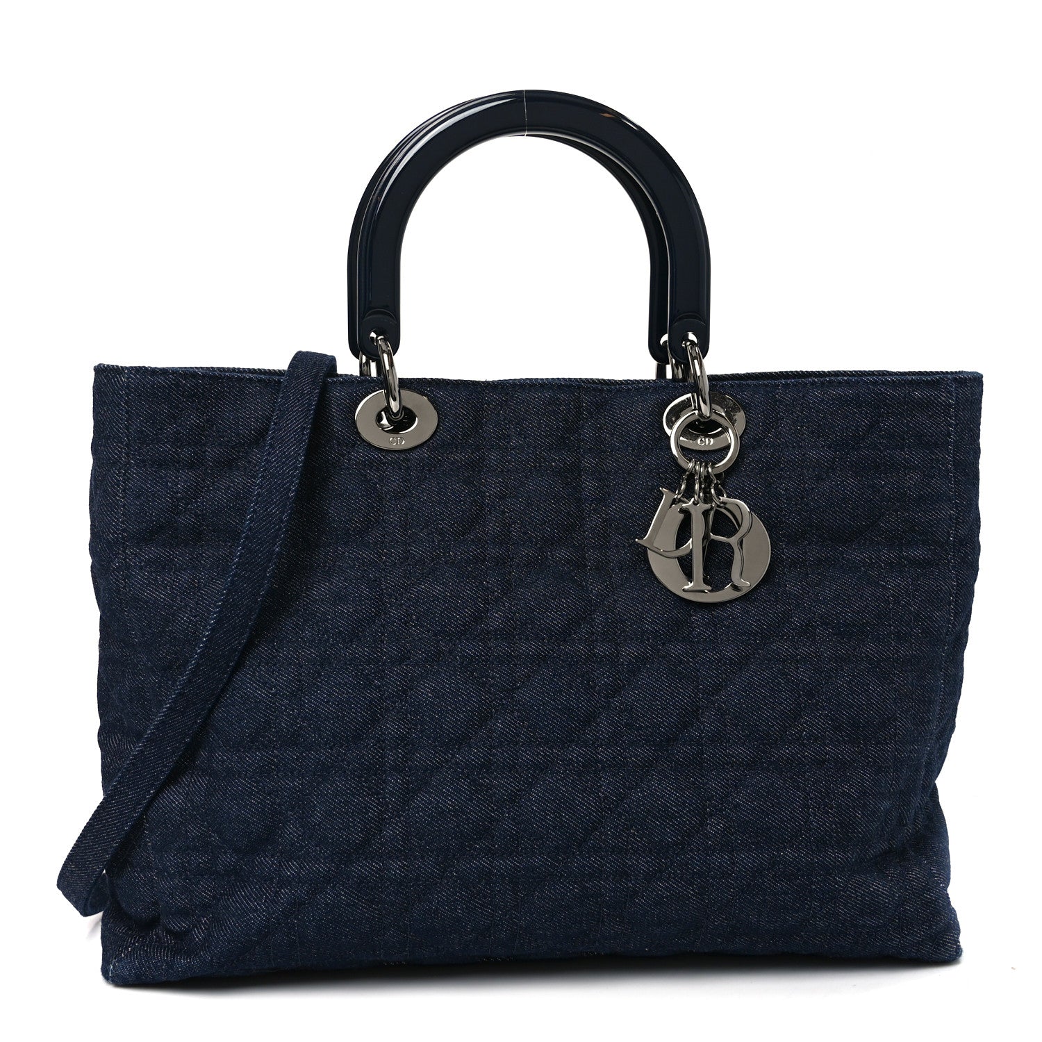 Christian Dior Denim Cannage Large Soft Lady Dior Tote Blue 1 of 10