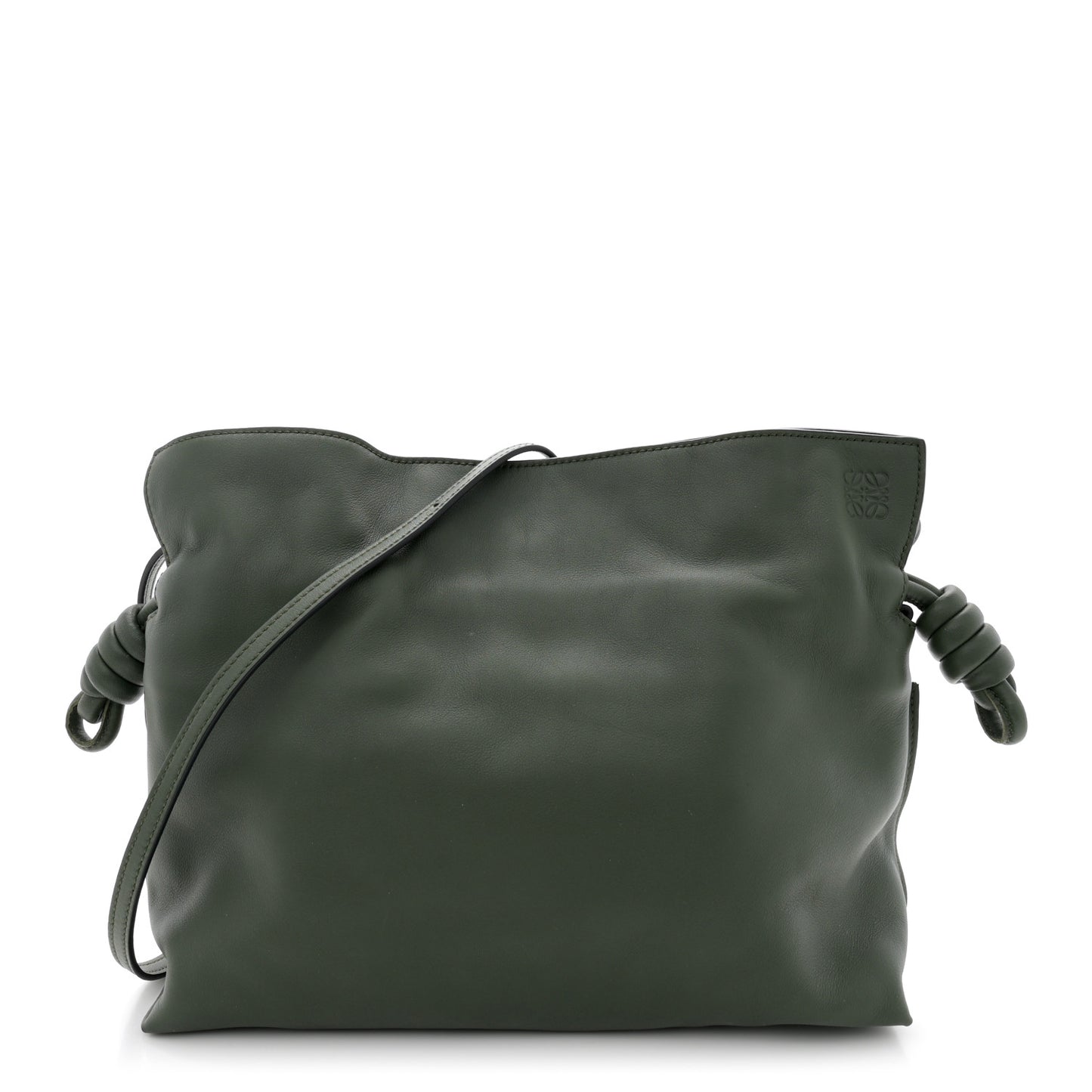 Nappa Flamenco Knot Clutch Vintage Khaki