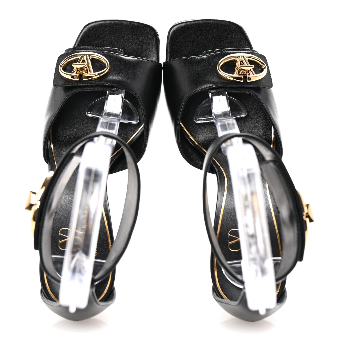 Calfskin VLogo 105mm Locker Sandals 36.5 Black