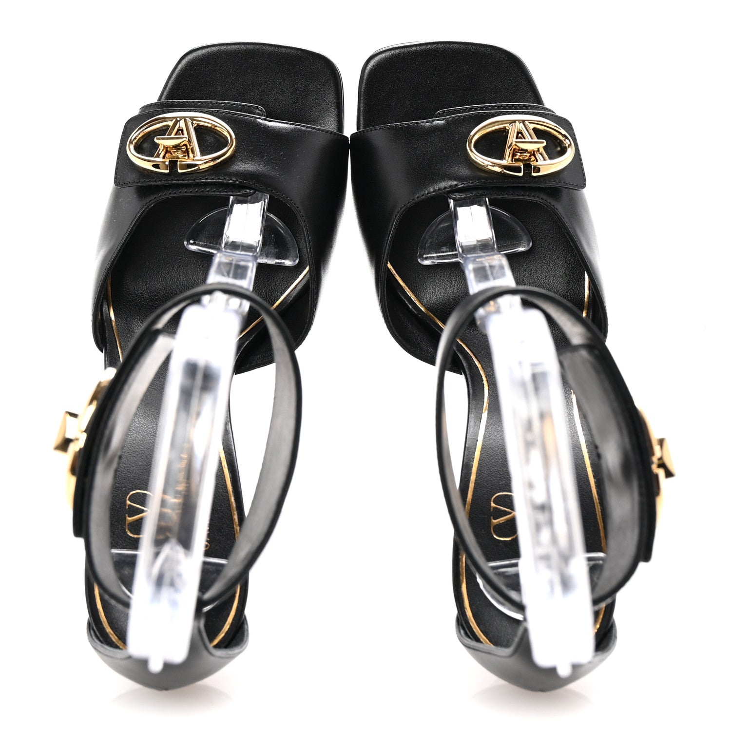 Valentino Garavani Calfskin VLogo 105mm Locker Sandals 36.5 Black 2 of 9