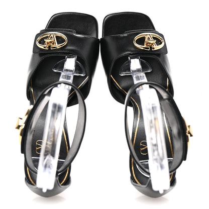 Valentino Garavani Calfskin VLogo 105mm Locker Sandals 36.5 Black 2 of 9