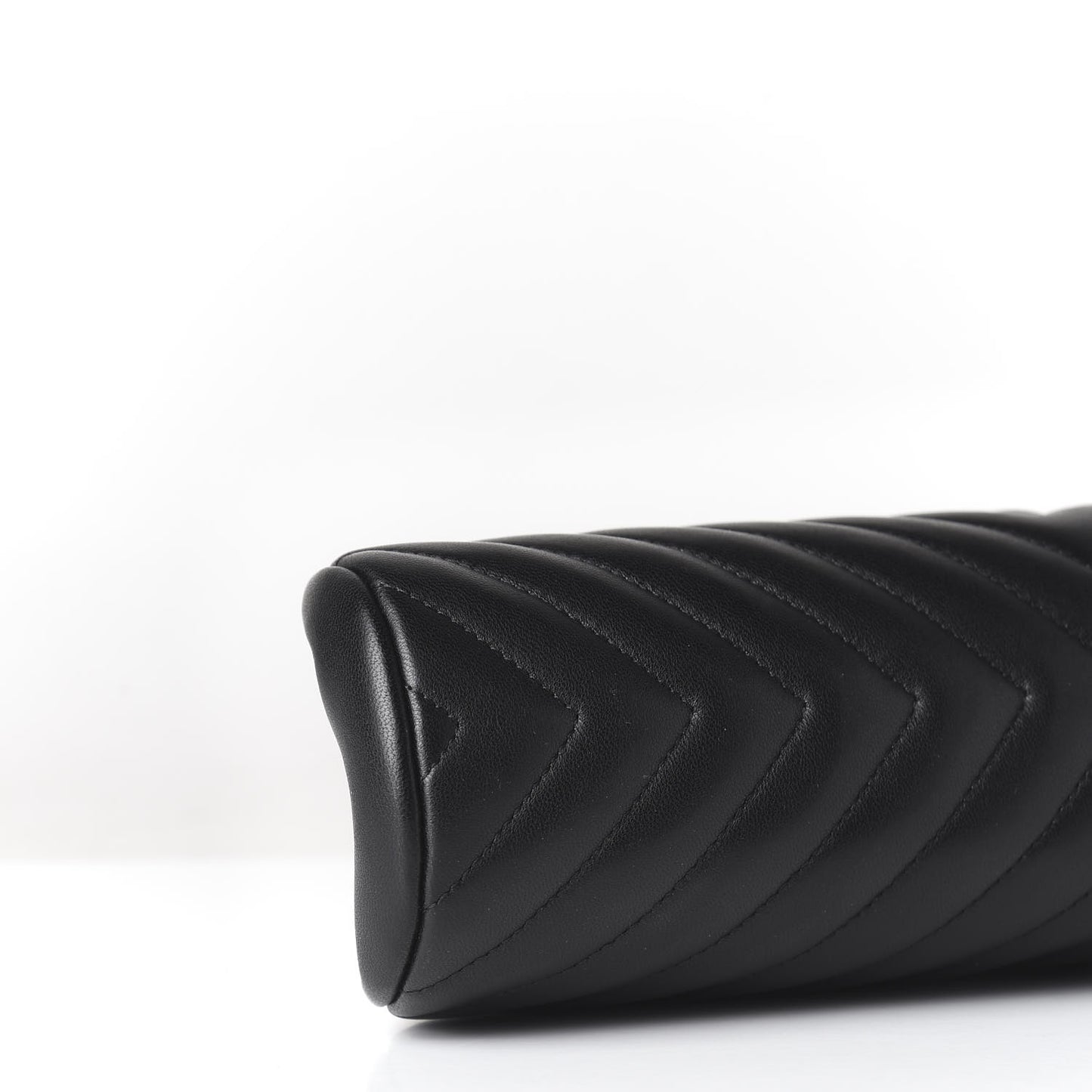 Lambskin Chevron Quilted Timeless Clutch Black