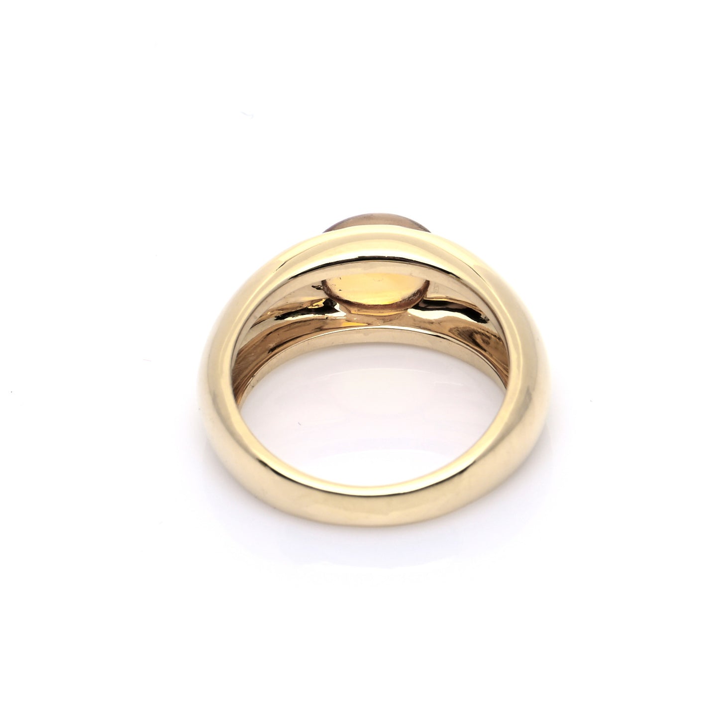 18K Yellow Gold Citrine Cabochon Ring 53 6.25