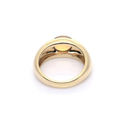 Tiffany 18K Yellow Gold Citrine Cabochon Ring 53 6.25 4 of 7