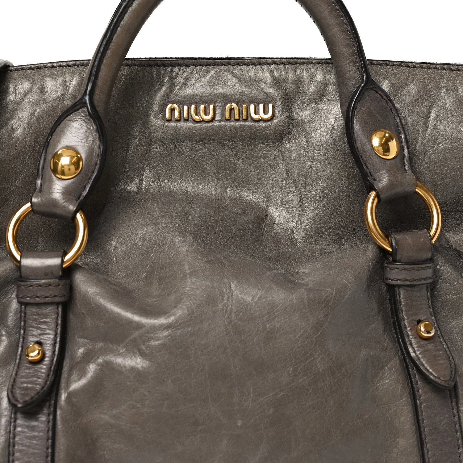Miu Miu Vitello Lux Bow Bag Pomice 6 of 8