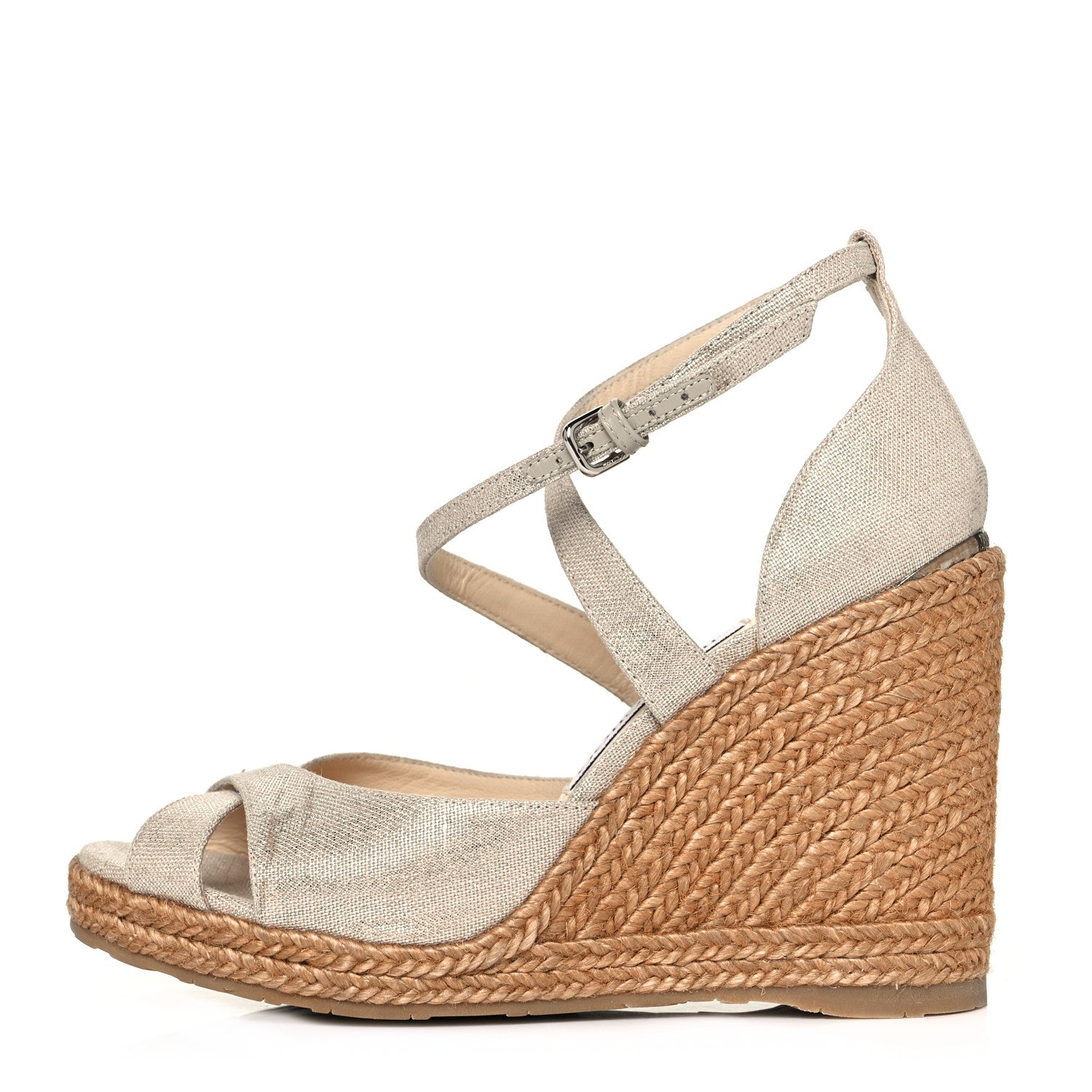 Jimmy Choo 120 Wedge Sandals 37.5 Nude 1 of 7