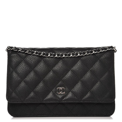 Chanel Iridescent Caviar Quilted Wallet On Chain WOC Black 1 of 8