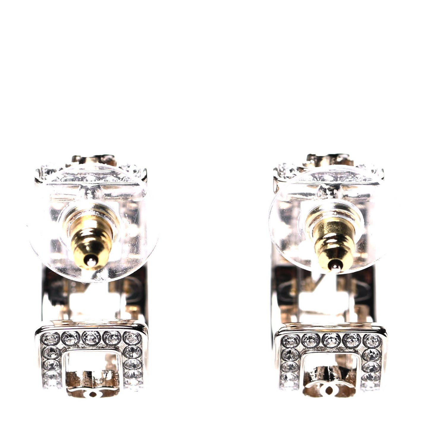 Metal Crystal Bow-tiful CC Hoop Earrings Gold