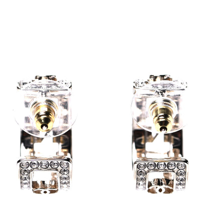 Chanel Metal Crystal Bow-tiful CC Hoop Earrings Gold 2 of 4