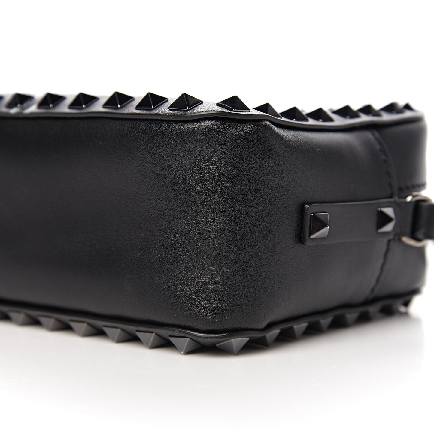 X UNDERCOVER Calfskin Rockstud Rose Print Camera Crossbody Bag Black