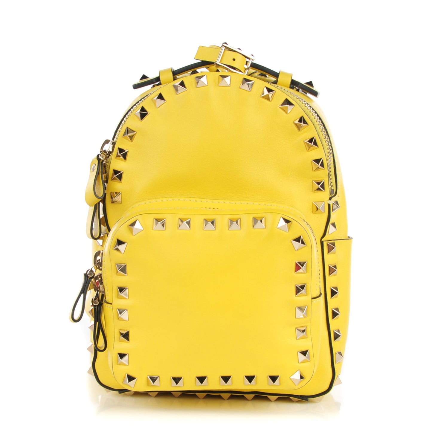 Calfskin Mini Rockstud Backpack Light Yellow