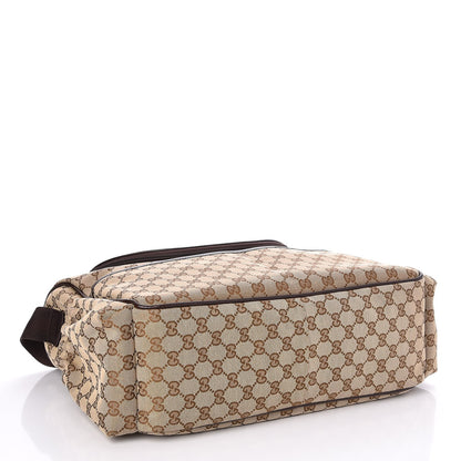 Gucci Monogram Natural Pigskin Large Diaper Bag Beige Ebony Cocoa Dark Chocolate 4 of 8