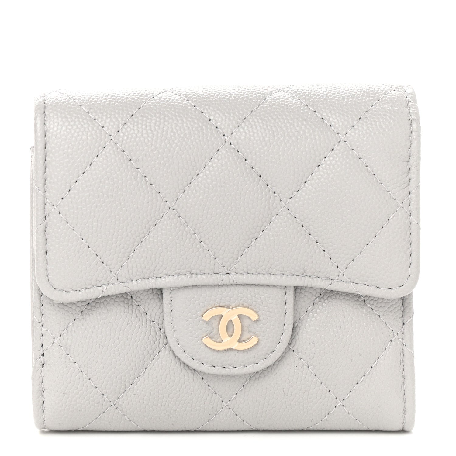 Chanel Caviar Quilted Small Flap Wallet Grey 1 of 8