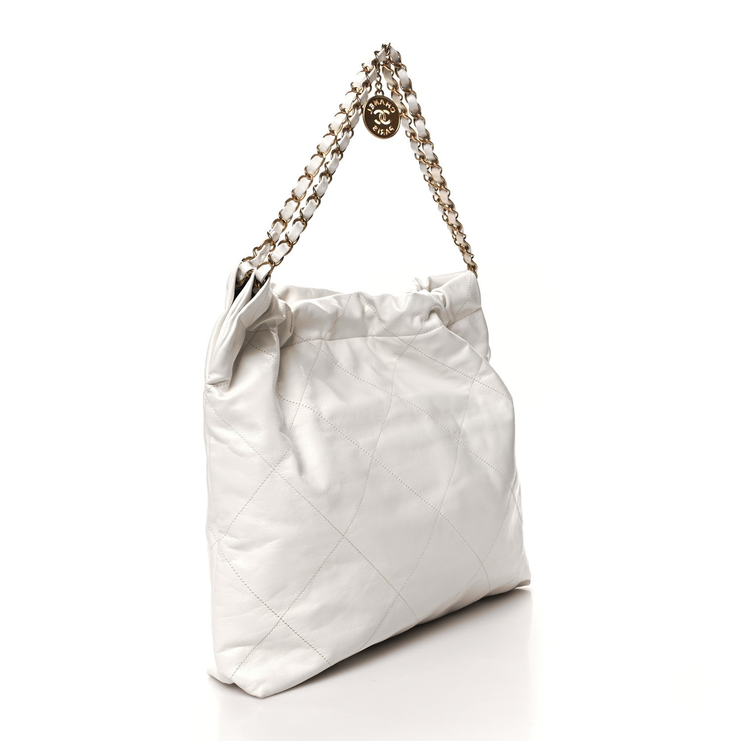 Chanel Shiny Calfskin Quilted Chanel 22 White 4 of 12