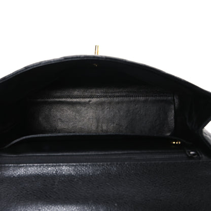 Chanel Caviar Quilted Jumbo Kelly Flap Black 5 of 10