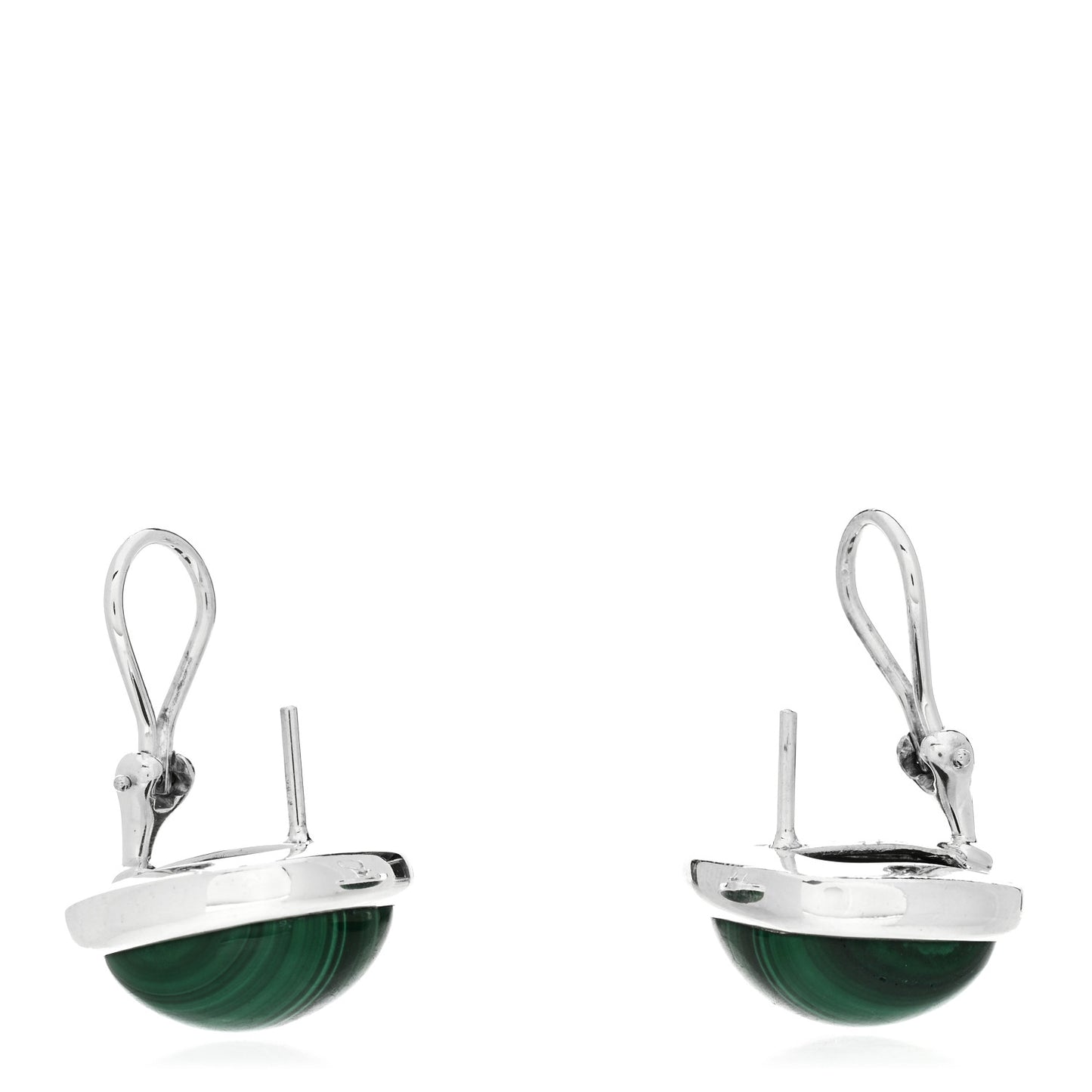 Sterling Silver Malachite Square Earrings