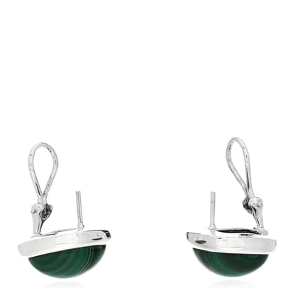 Tiffany Sterling Silver Malachite Square Earrings 3 of 4
