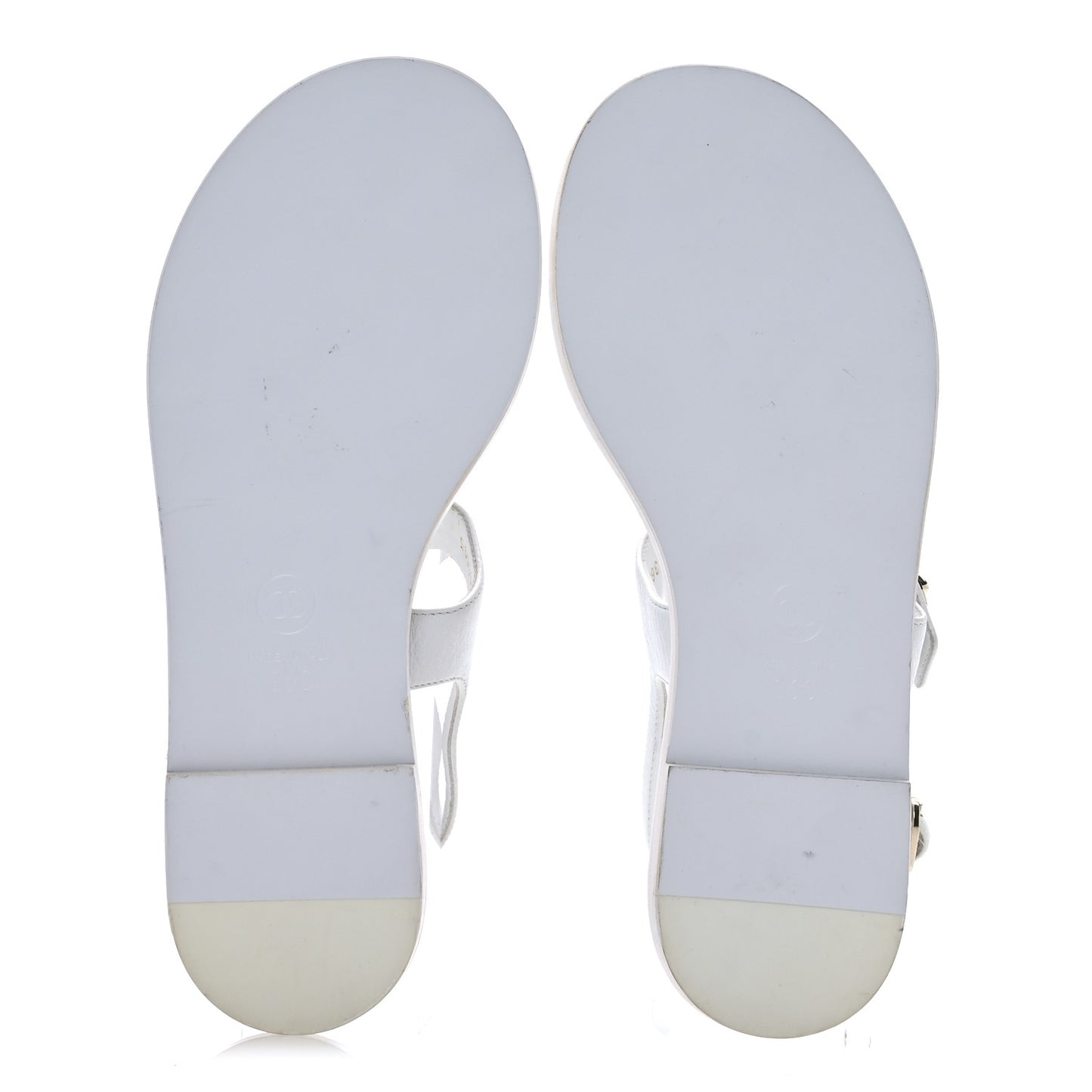 Lambskin CC Thong Sandals 36 White