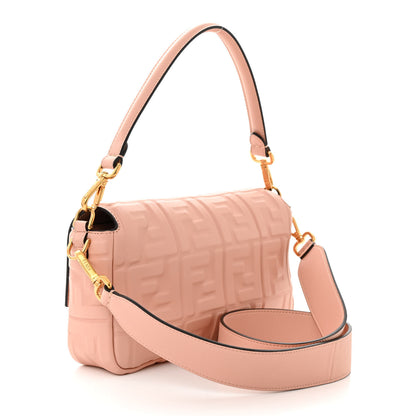 Fendi Nappa FF 1974 Embossed Baguette Baby Pink 3 of 10