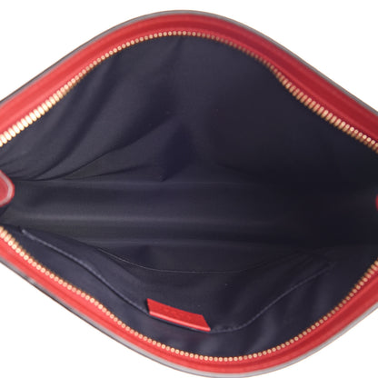 Gucci GG Supreme Monogram Blooms Large Cosmetic Case Beige Blue Navy Hibiscus Red 5 of 8