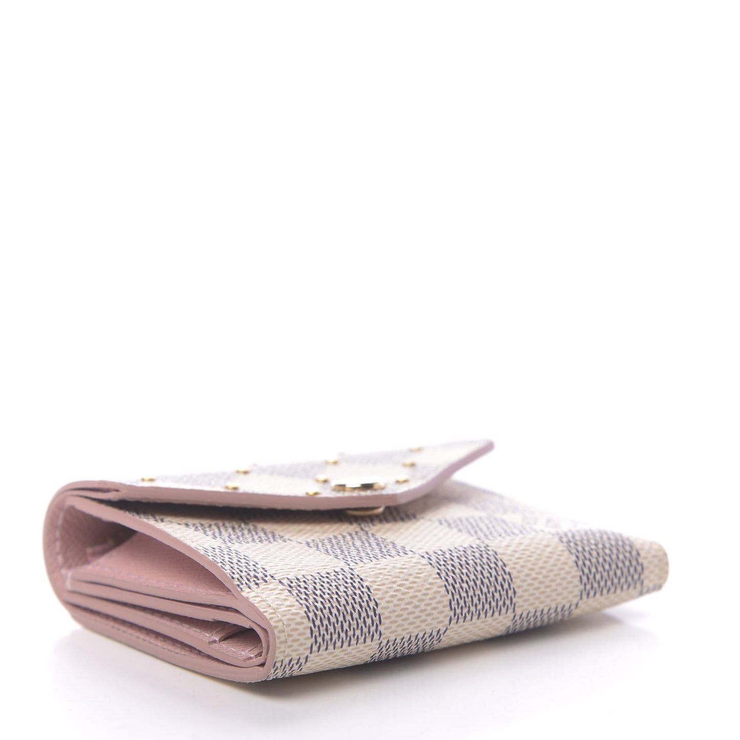 Damier Azur Studded Zoe Wallet Rose Ballerine