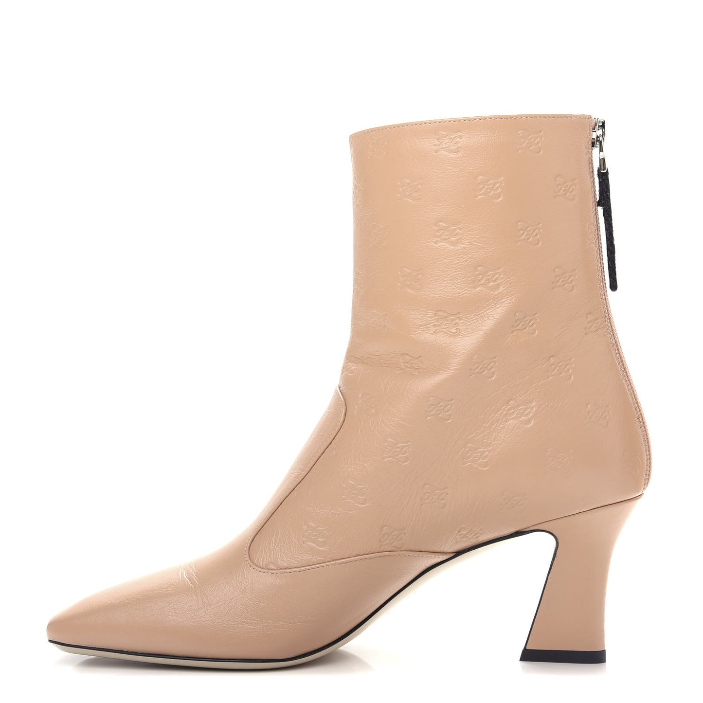 Vitello Karligraphy Embossed FFreedom Ankle Boots 40.5 Pink Burb