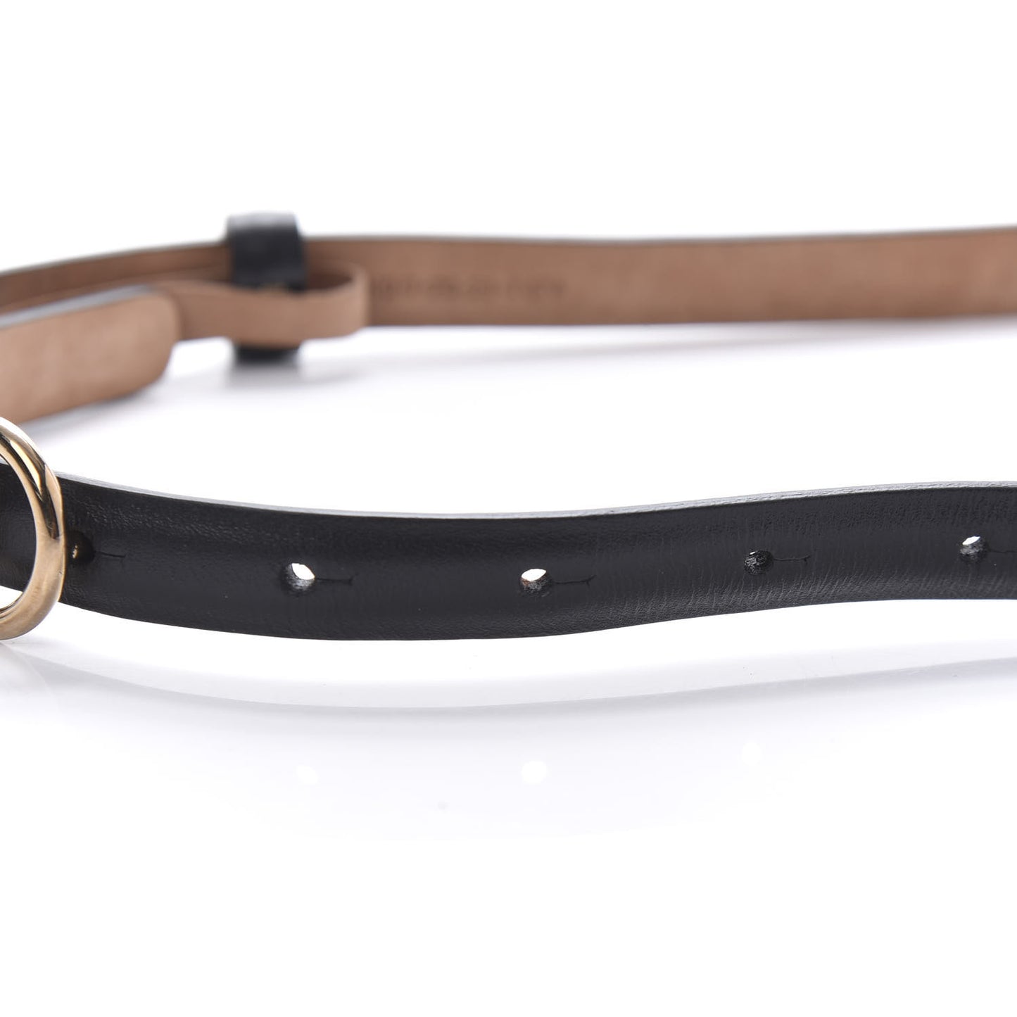 Calfskin Horsebit Skinny Belt 70 28 Black