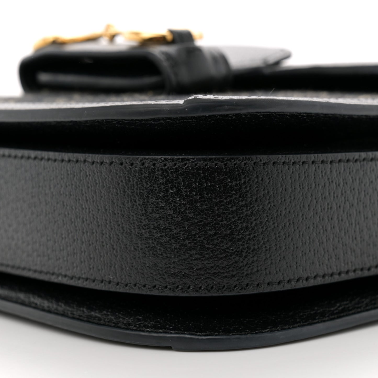Jacquard Black Denim GG Monogram Textured Dollar Calfskin Horsebit 1955 Shoulder Bag Black Ivory