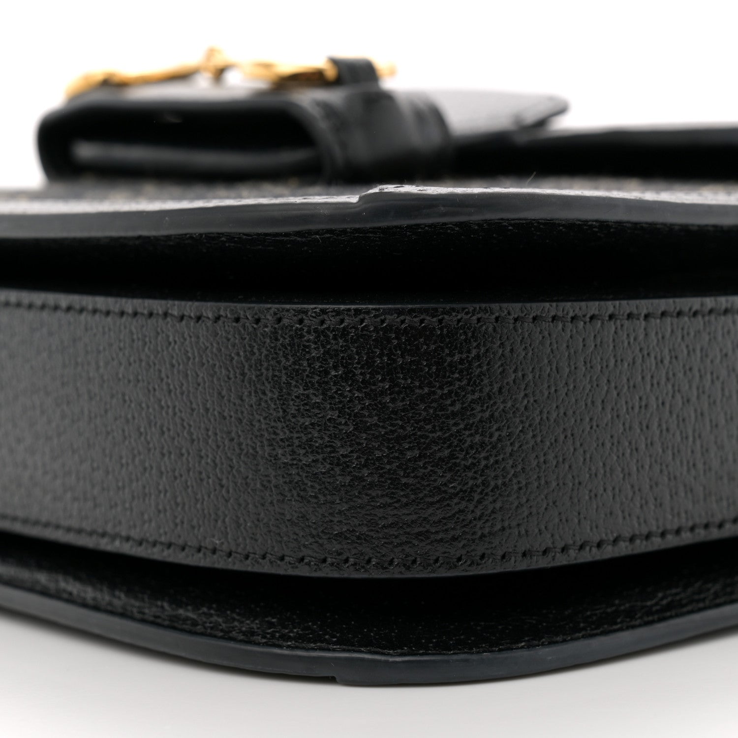 Gucci Jacquard Black Denim GG Monogram Textured Dollar Calfskin Horsebit 1955 Shoulder Bag Black Ivory 10 of 12