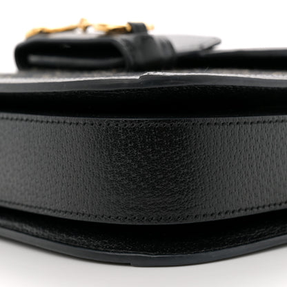 Gucci Jacquard Black Denim GG Monogram Textured Dollar Calfskin Horsebit 1955 Shoulder Bag Black Ivory 10 of 12