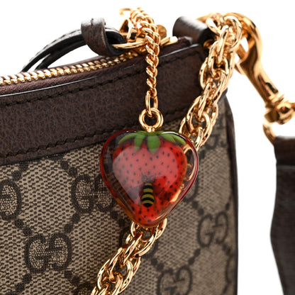 Gucci GG Supreme Monogram Textured Dollar Calfskin Web Small Ophidia GG Handbag Beige Ebony New Acero 10 of 10