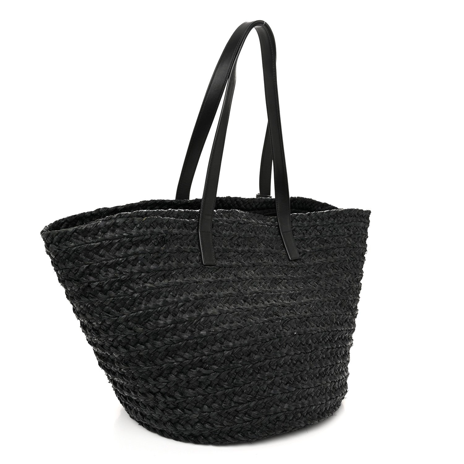 Saint Laurent Raffia Medium Panier Bag Black 3 of 9