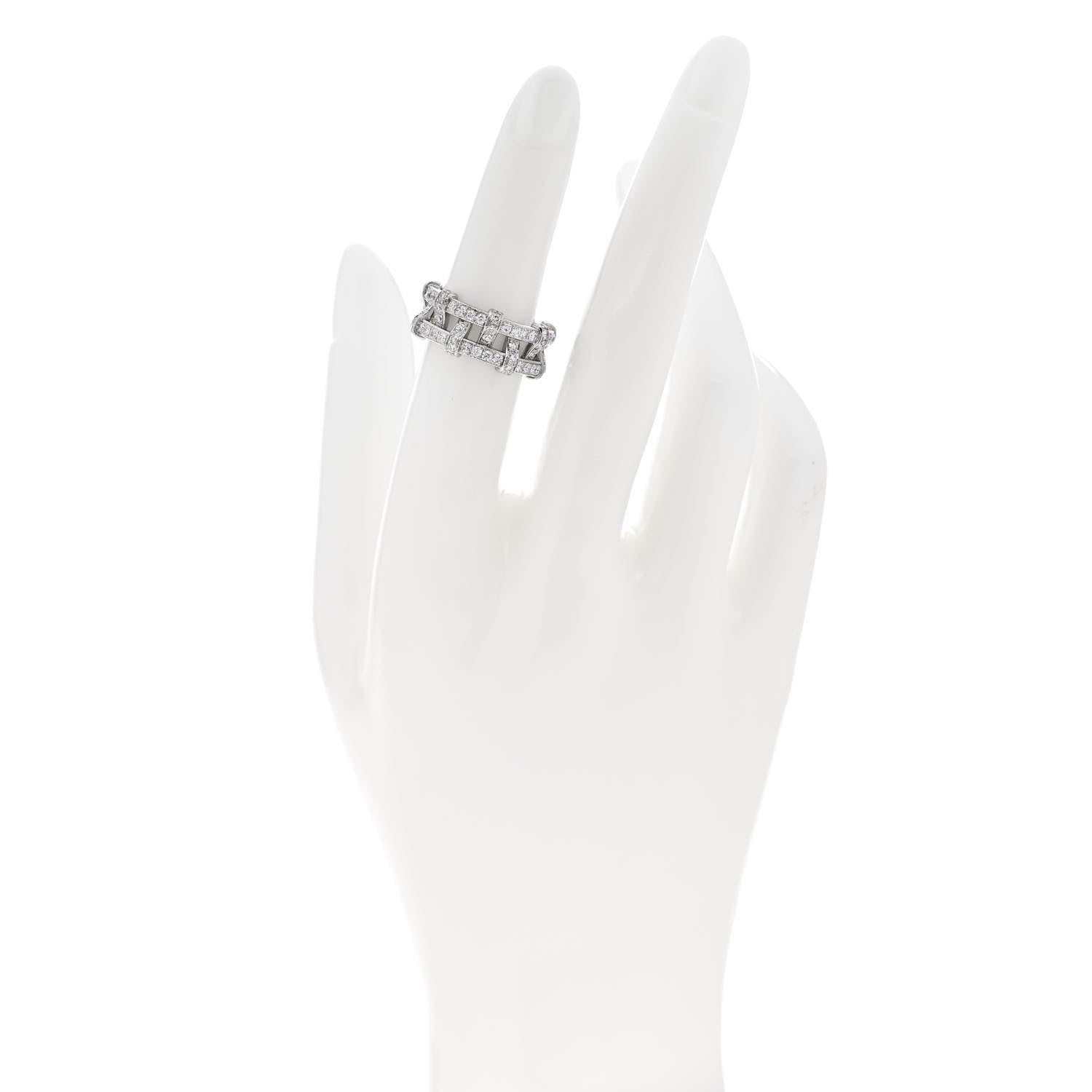 Tiffany Platinum Diamond Weave Band Ring 50 5.5 2 of 7