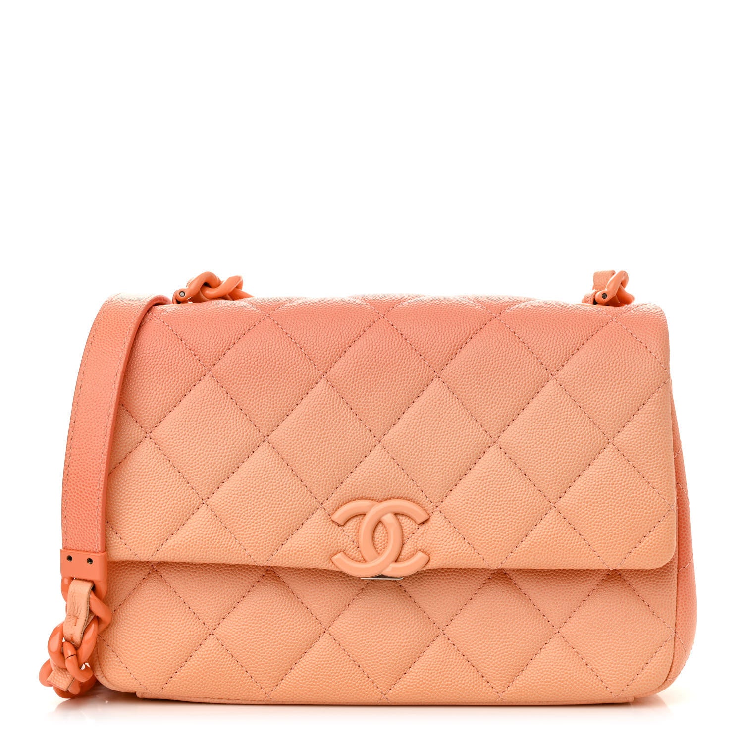 Chanel Shaded Caviar Quilted My Everything Flap Orange Light Orange 1 of 10