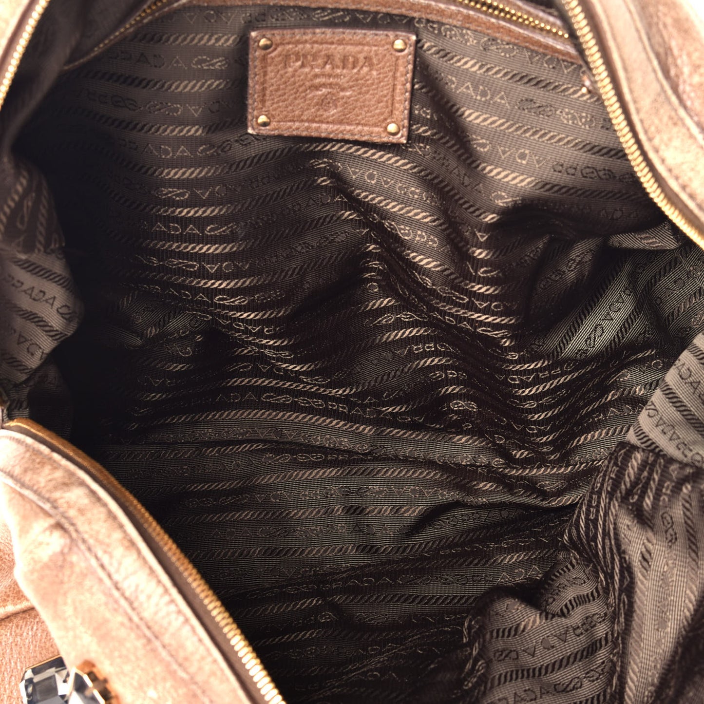 Cervo Deerskin Crystal Embellished Bowler Bag Brown
