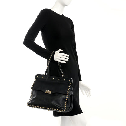 Valentino Garavani Nappa Rockstud Frame Handle Bag Black 2 of 12