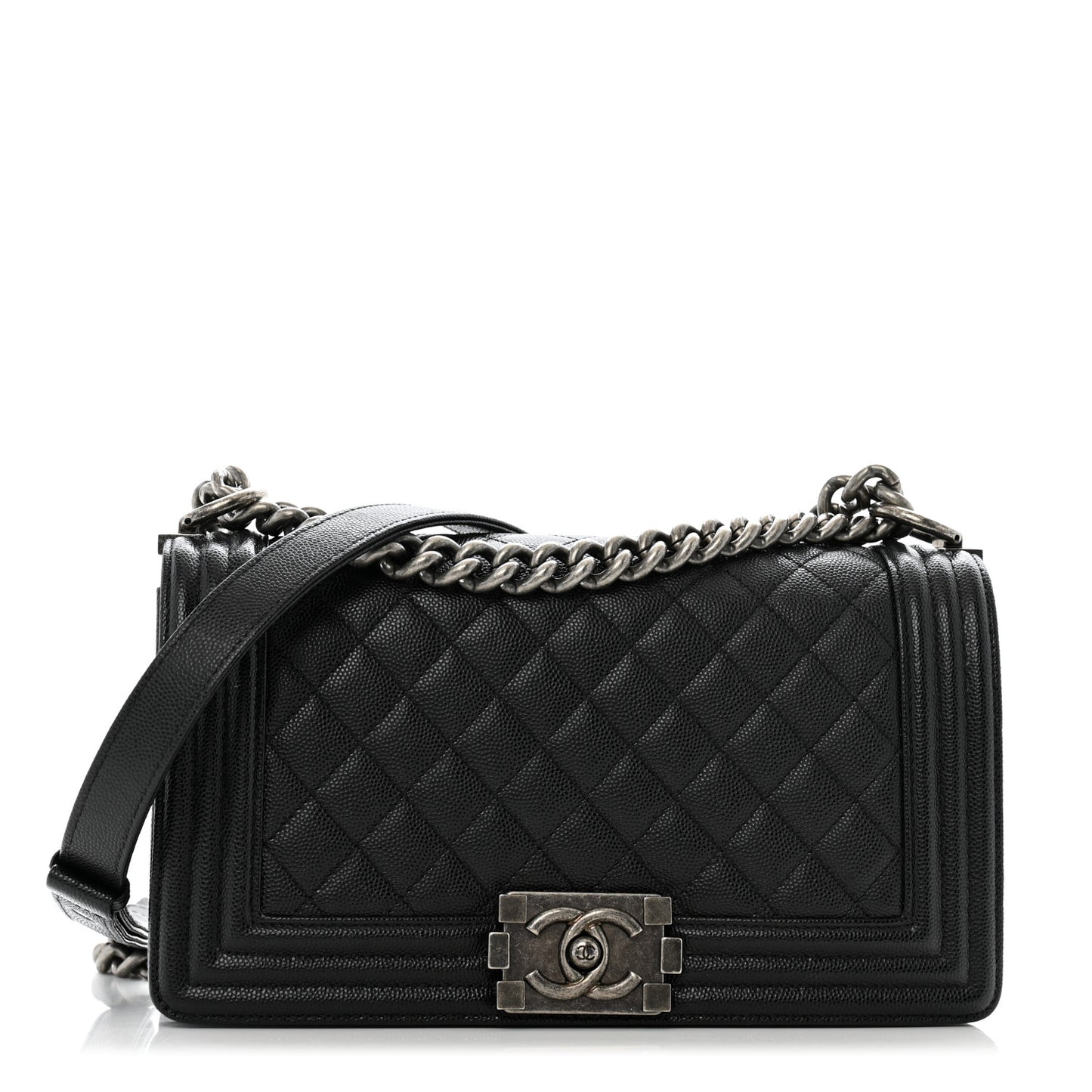 Caviar Quilted Medium Boy Flap Black