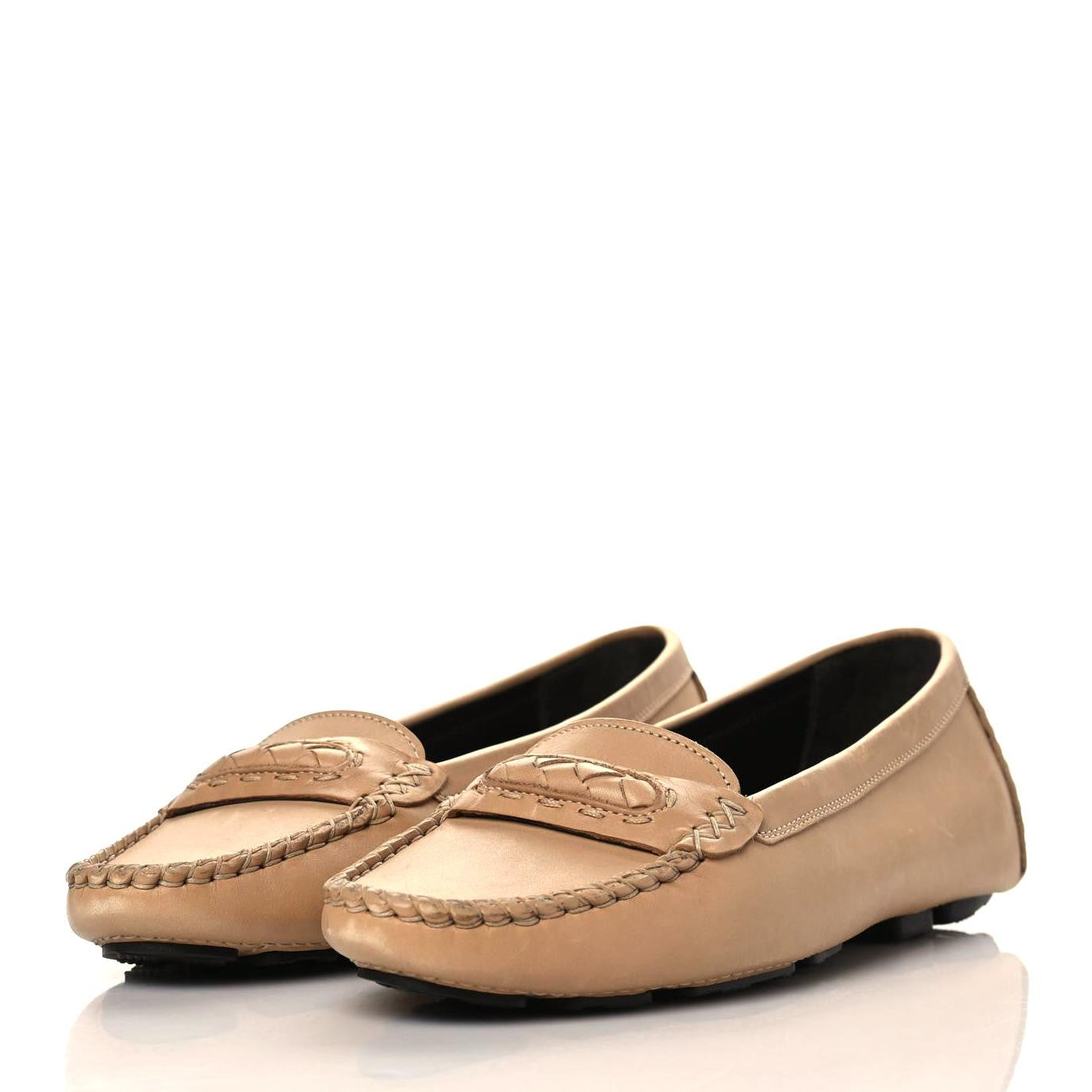 Calfskin Intrecciato Driver Loafers 39 Antilope