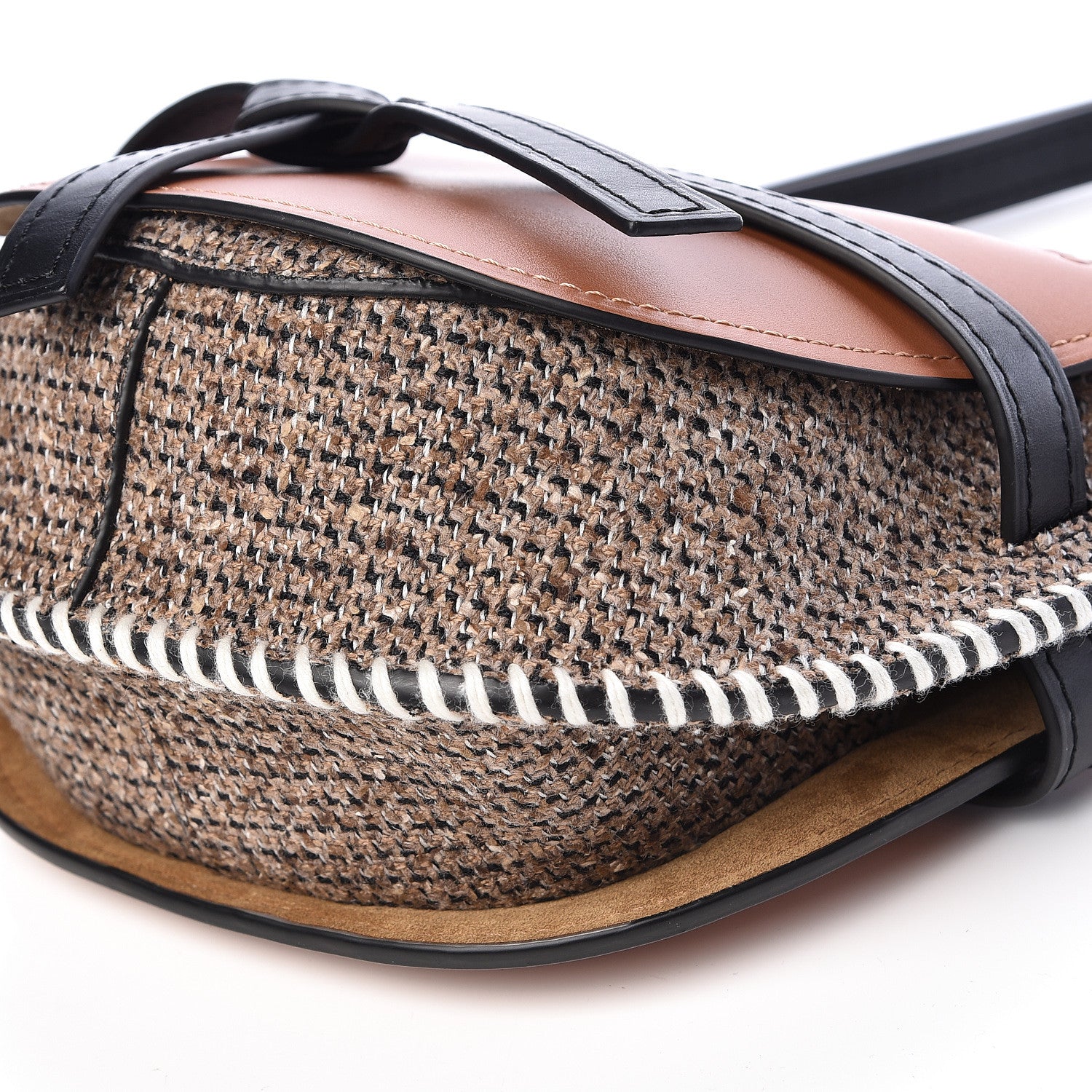 Loewe Calfskin Tweed Small Gate Crossbody Bag Tan 8 of 9