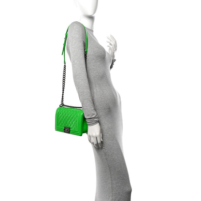 Chanel Patent Quilted Medium Boy Flap Green 2 of 10