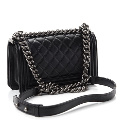 Chanel Lambskin Quilted Small Boy Flap Black 2 of 10