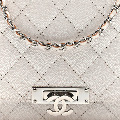 Chanel Iridescent Caviar Quilted Golden Class Wallet On Chain WOC White 7 of 9