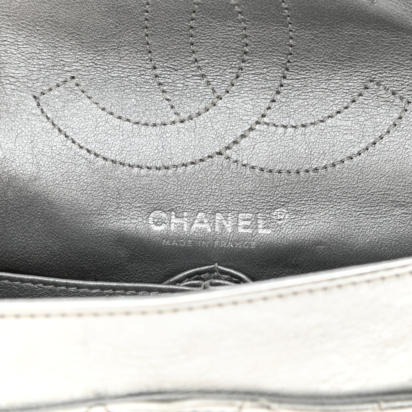 Metallic Aged Calfskin Quilted 2.55 Reissue 226 Flap Silver