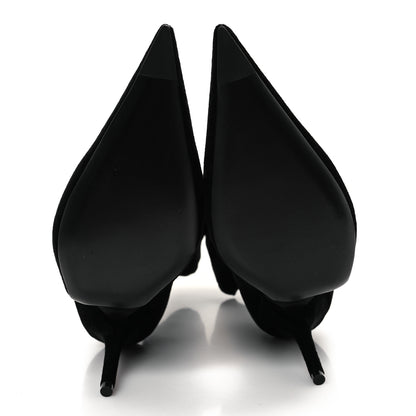 Balenciaga Velvet Spandex Extreme Pointed Toe Knife Ankle Boots 37 Black 6 of 8