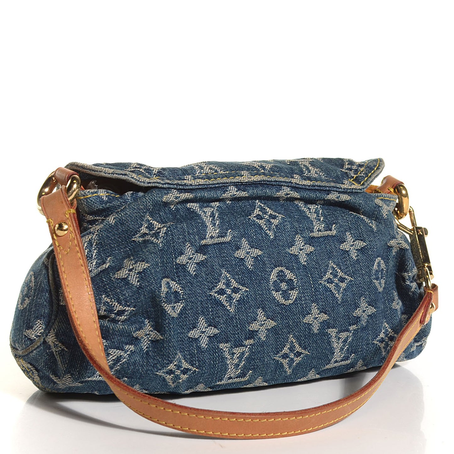 Monogram Denim Mini Pleaty Blue